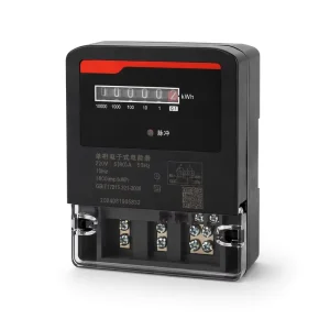 220V LCD Intelligent Three Phase Power Meter Home Use Energy Meter in Gray with 5A Capacity