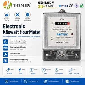 220V Single Phase Watt Kwh Wattmeter Monitor Digital Kilowatt Hour Electricity Digital Power Electric Energy Meters