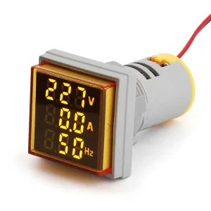 22mm 3pin1 Digital Display LED Multifunction Indicator Ammeter Voltmeter Digital Frequency Meter Electronics Yellow
