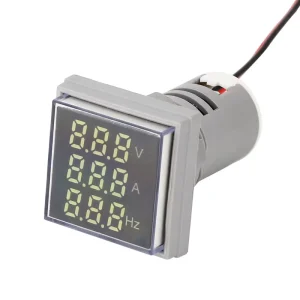 22mm Mini Square Indicator Voltmeter Ammeter Frequency Meter Signal Light LED Digital Display AC