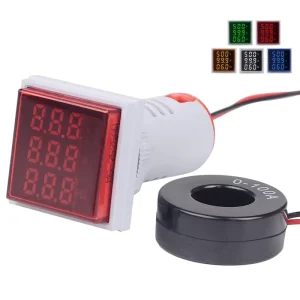 22mm Square Digital Display Monitor Panel Led Ampere Volt Voltmeter Ammeter Voltage Amps Meter Indicator
