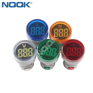 22mm White Mini LED Indicator Lamp Digital Voltage Meter Voltmeter Indicator Lights Product Category