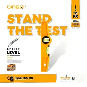 250 mm Magnetic Aluminum Spirit Level High Precision 2 Vial Hand Level for Construction Woodworking & Metal Framing