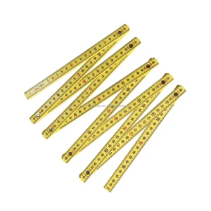 2M Yellow Plastic Construction Measuring Tape Folding Ruler