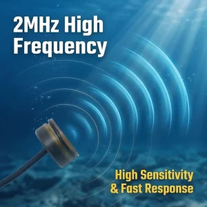 2MHz Ultrasonic Underwater Acoustic Transducer High Precision Ranging Sensor Doppler Current Meter Insert Mounting PPSU Material