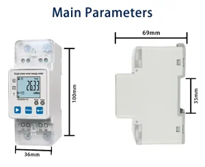 2P Single Phase Electricity Energy Meter Monitor With Real Time Computer and Mobile App Tracking Multifunctional Device