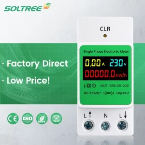 2P UIDY Din Rail Single Phase Energy Meter with RS485 Measurement Electrical Power Meter