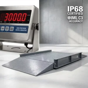 2Ton Wireless Industrial Digital Platform Floor Scale OIML C3 Certified IP68 for Factory Warehouse Daily Cargo Weighing