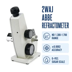 2WAJ Digital Abbe Refractometer Refractive Index 1.300 1.700 Brix 0 95% Accuracy ±0.0002 Laboratory Sugar