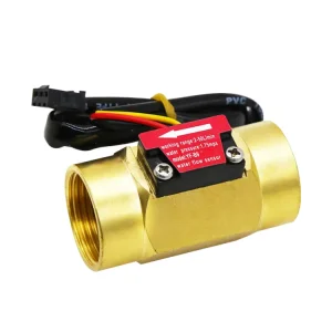 3/4″ Female Thread Brass Flowmeter NPN Hall Water Flow Sensor with Solenoid Power Flow Switch Sensor Water DC3.5~24V