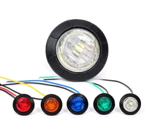 3/4 In’ Round LED Light Front Rear Side Marker Indicators Light for Truck Car Bus Trailer Van Caravan Boat