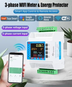 3 Phase 100A 500A 1000A WIFI Smart Energy Meter Bidirectional Voltage Protector Relay Switch for Smart Life