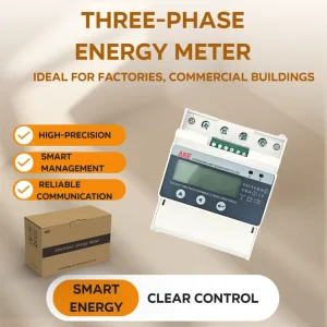 3 Phase 4 Wire DIN Rail Energy Meter for 6A CT Class 0.5 Accuracy with Load Monitoring 380V RS485