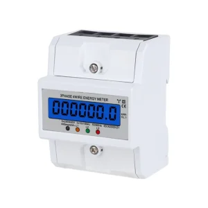 3 Phase 4 Wire Din Rail Energy Meter LCD Digital Display 3×10(100A) 380V KWh Meter Modular Electric Power Meter