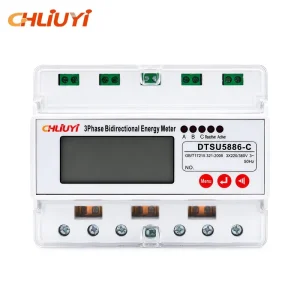 3 Phase Bidirectional DIN Rail Energy Meter LCD kWh Power Meter 3×220 380V Active Reactive RS485 Modbus
