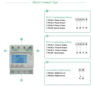 3 Phase Bidirectional Energy Meter ADL400 for Solar Power Consumption