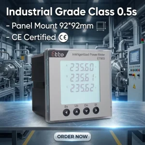 3 Phase Multifunction Energy Meter Class 0.5s Panel Mount RS485 Modbus RTU Digital Power Monitor for Industrial Smart Factory