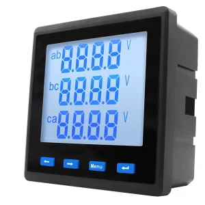 3 Phase Power Meter RS485 100mA Digital Multi-Function LCD AC Current Panel Meter Ammeter Voltmeter Frequency Class 0.5 Accuracy