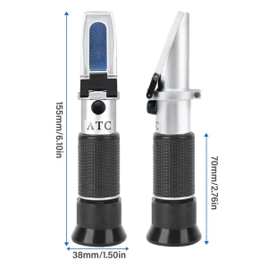 3 in 1 Hand Held Grape and Alcohol Refractometer for Winemakers Has Three Scales 0 25% Vol 0 40% Brix 0 22 Baume
