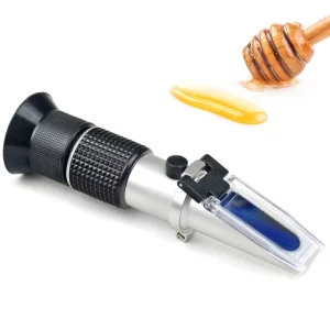 3 in 1 Honey Refractometer Brix/Baume/Water 58-90%/12-27%/38-43 Be’ Tri-Scale Meter for Test Sugar Content with ATC
