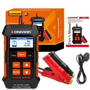 3 in 1 KONNWEI KW520 12V Car Battery Tester Car Repair Tool Auto Battery Analyzer Pulse Repair Battery Charger
