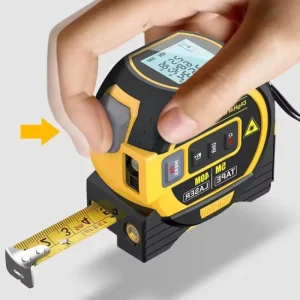 3 in 1 Laser Distance Meter Tape Measure LCD Display Backlight Building Measurement Device Battery Powered