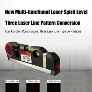 3 in 1 Laser Measuring Tape Level Digital Distance Meter Rangefinder Horizontal Vertical Ruler Bubble Scale Instrument