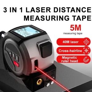 3 in 1 Laser Rangefinder Digital Tape Measure Measuring Distance 40m Tape Measure with Laser and Led
