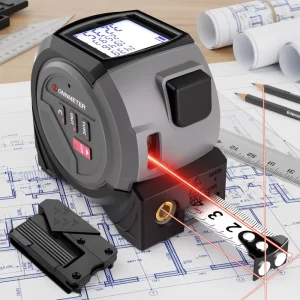 3 in 1 Laser Tape Measure 60m Digital Laser Distance Meter with 5m Tape Measure for Construction & Home Use
