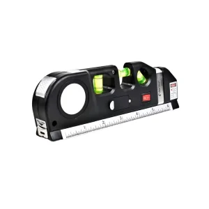 3 in 1 Leveling Bubble and Ruler Base Multipurpose 2.5m Measure Tape Ruler Laser Level Line Tool