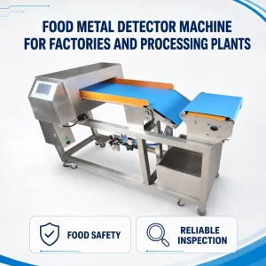 304 Stainless Steel Food Conveyor Metal Detector IP65 Waterproof with Variable Speed Belt and Multi Lingual Touch Screen