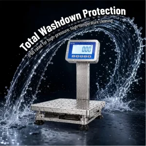 316 Stainless Steel Waterproof Digital Bench Scale for Food Processing Washdown Heavy Duty Industrial Weighing