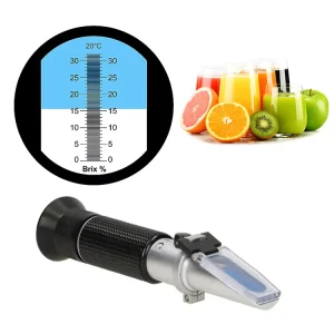 32% Brix ATC Handheld Refractometer Sugar Tester Aluminium Plastic 0 32%