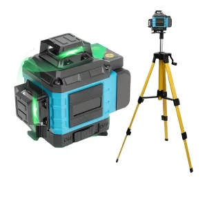 360 Degree Green Laser Level With Tripod Self-Leveling Cross Line Laser for Construction and Home Renovation Indoor Outdoor Use