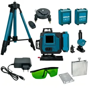 360 Green Light Self Leveling Laser Level Instrument with Lithium Battery for Construction Floor Wall Leveling Set