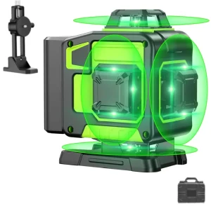 360 Self Leveling Green Beam Cross Line Industrial Laser Level 4D 16 Line for Indoor Outdoor Construction Surveying