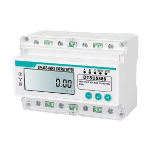 380V 3P4W LCD DIN Rail Energy Meter 100A Capacity Power Consumption Tracker Three Phase Monitoring