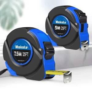 3M 5M 7.5M 10M Metric Tape Measure with Coated Blade Magnetic End Hook Bi Material Case Belt Clip Lanyard Ergonomic Design