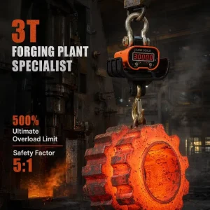 3T Industrial Heat Resistant Digital Hanging Scale Industrial Grade Coating Protection Alloy Steel Heavy Weighing