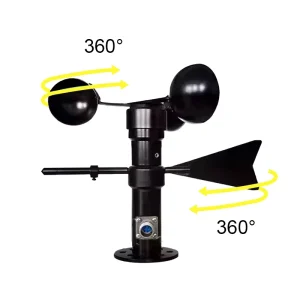 4 20mA 0 5V RS485 Output Wireless Three Cup Anemometer Aluminum Alloy Wind Speed and Direction Sensor for Weather Station 4g