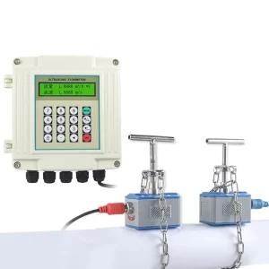 4 20mA Liquid Oil Measurement Ultrasonic Flow Meter UF Clamp on Sensor Water Wall Mounted Flowmeter OEM +/-1% Accuracy