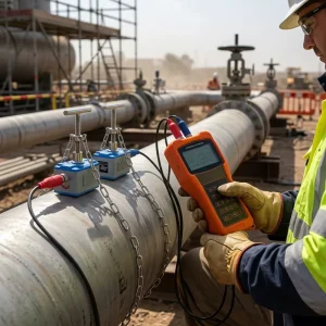 4-20mA Liquid Water Oil Gas Handheld UF Variable Area Flow Meter with DN25 DN1200 Clamp-on Sensor OEM