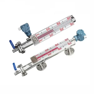 4 20mA Magnetic Level Gauge Level Indicator Water Level Gauge with Remote Transmitter for Water Oil Tank
