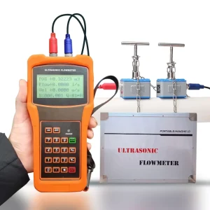 4 20mA Variable Area Liquid Water Oil Gas Handheld UF Clamp on Ultrasonic Flow Meter DN25-DN6000 Sensor +/-1% Accuracy OEM