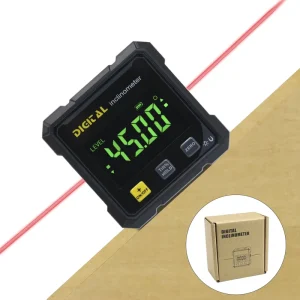4-Side Magnetic Digital Angle Gauge Rechargeable Cube Inclinometer Cube Inclinometer with Backlight for Woodworking Table Saw