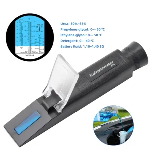 4 in 1 Antifreeze Refractometer Engine Fluid Glycol Antifreeze Point Car Battery ATC Handheld Tester