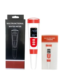 4 in 1 Digital Water Quality Tester Pen TDS EC pH Temp Meter Portable Multifunctional Water Monitor for Drinking Water