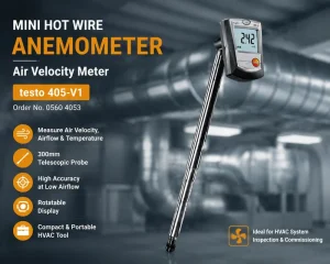 405-V1 Thermal Anemometer Handheld M/S Wind Speed Unit for HVAC Applications Ventilation Ducts Indoor Airflow Measurements
