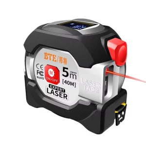 40m Digital Laser Rangefinder 3-in-1 Multi-Function Measuring Tool for Woodworking Construction Roll Cord Mode