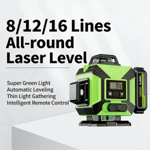 4D 8 12 16 Lines All round Laser Level with Super Green Light Automatic Self Leveling